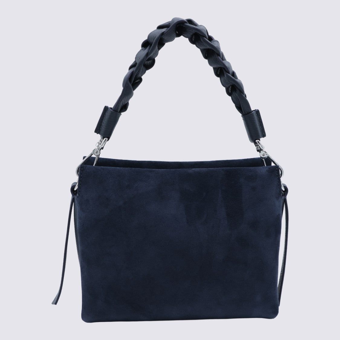 Coccinelle Suede Handbag With Braided Handle And Minimalist Design