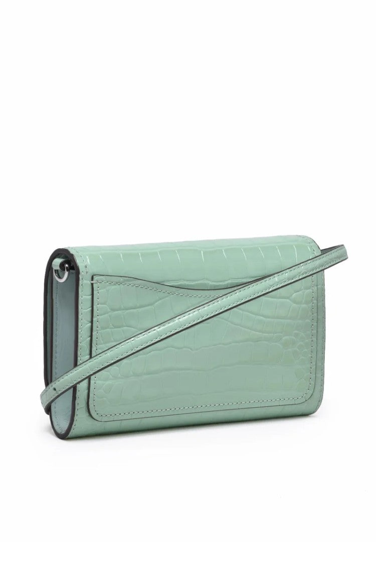 Tory Burch Thea Embossed Flat Shoulder Bag - Green