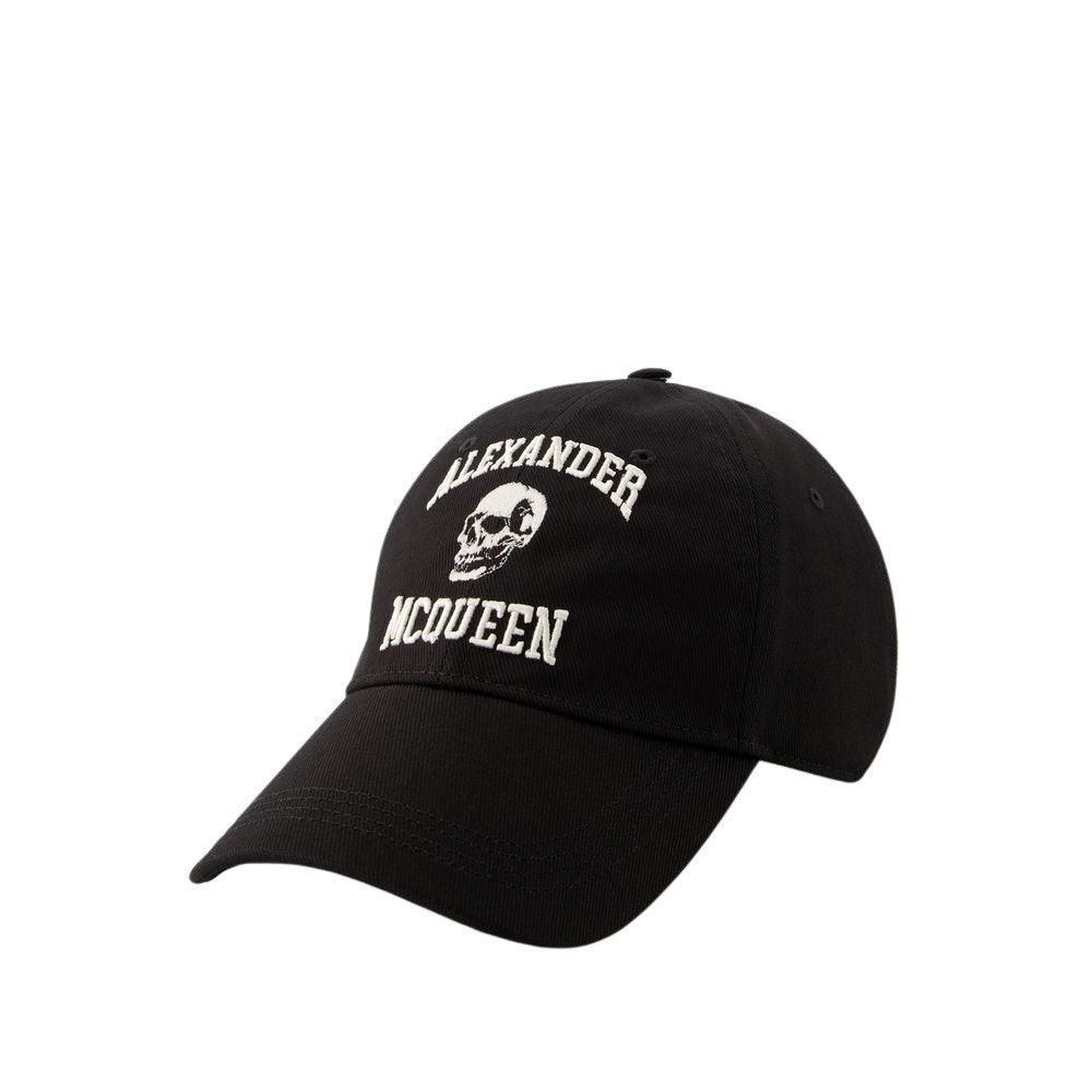 Alexander Mcqueen Varsity Skull Cap - Cotton - Black/Ivory