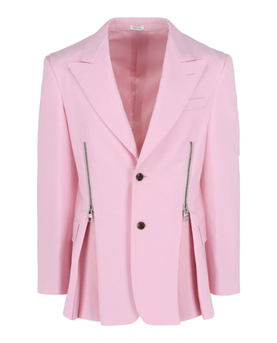 Alexander Mcqueen Double-Zip Peplum Blazer