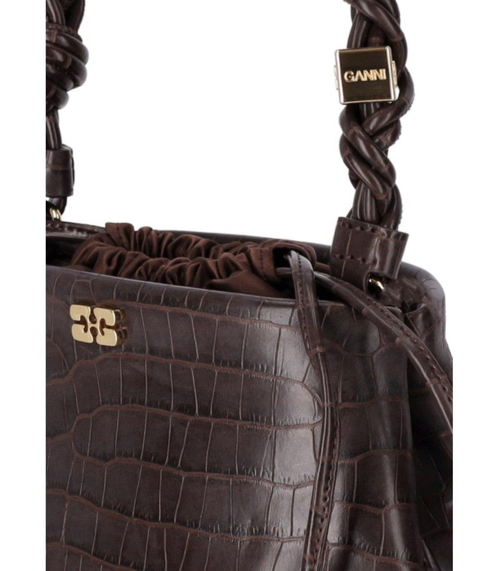 Ganni Bou Brown Bucket Bag