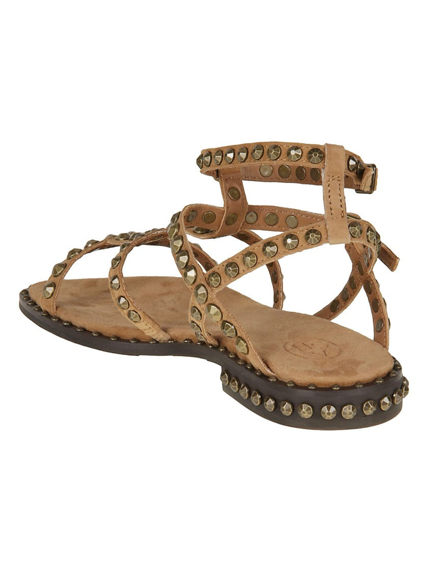 Ash Precious Brown Suede Flat Sandals