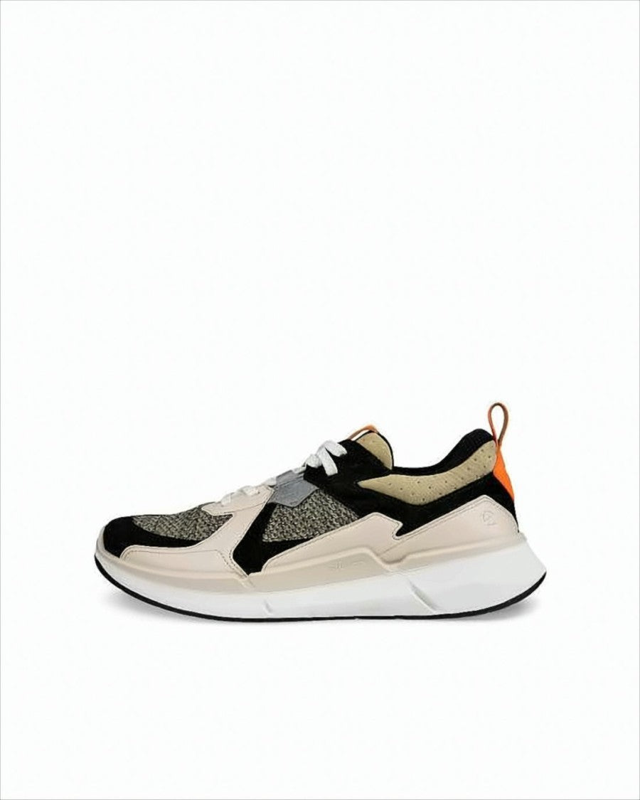 Ecco Layered Leather And Mesh Sneakers
