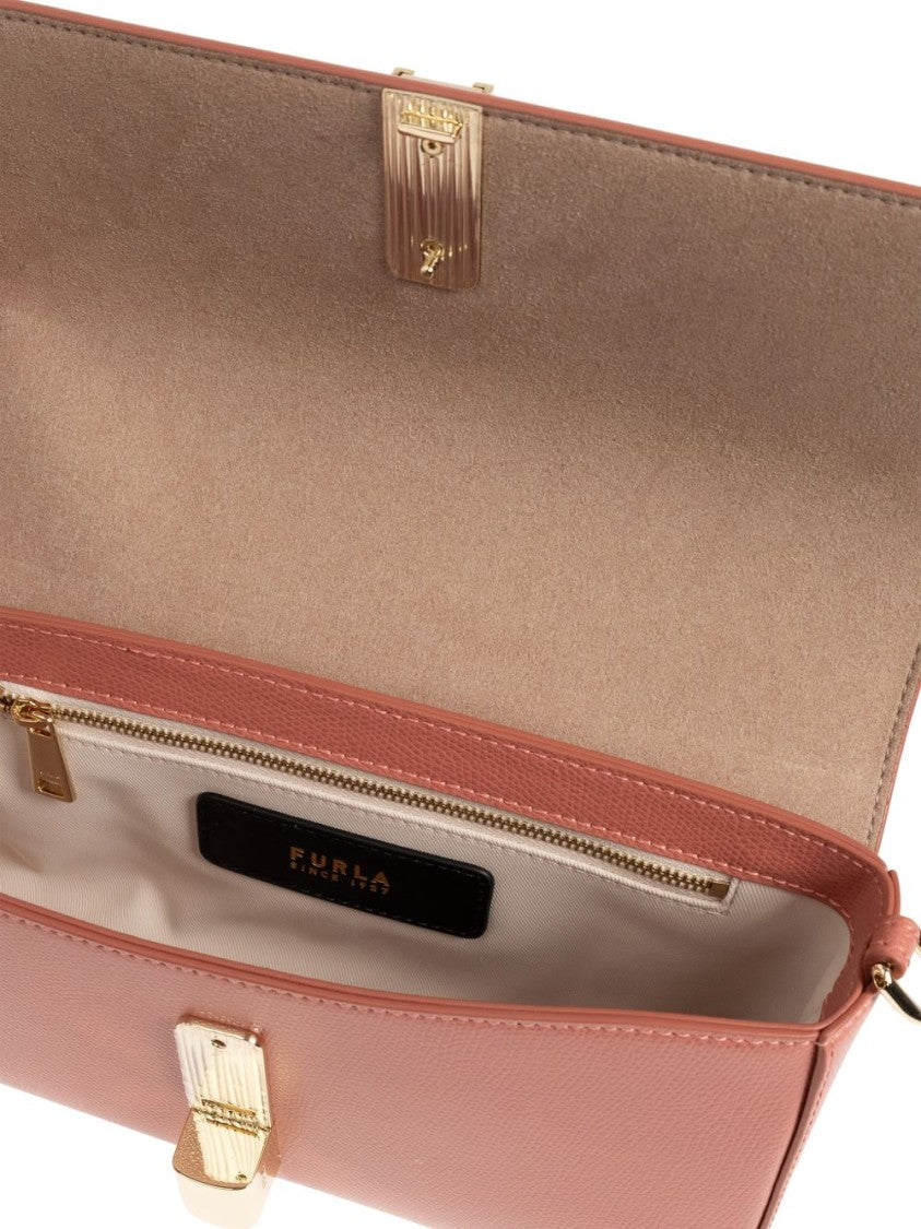 Furla Pink Iride Crossbody Coral Leather Bag