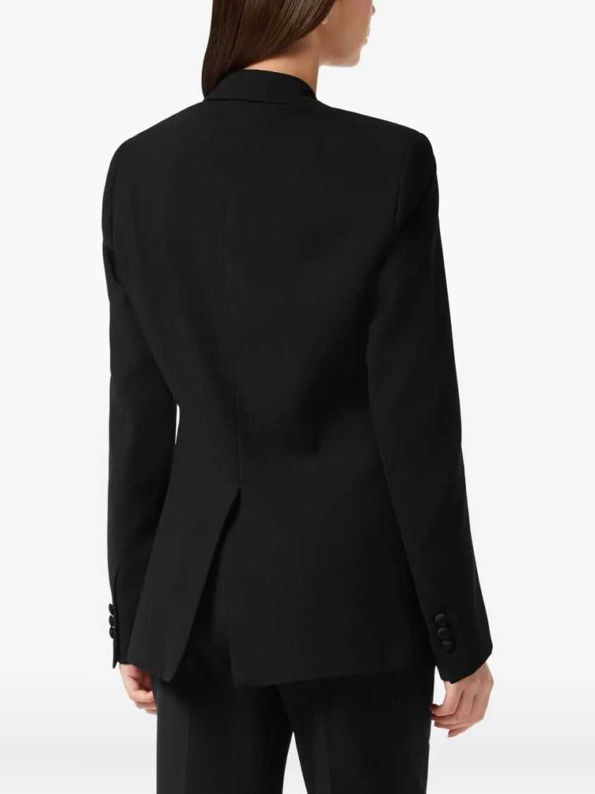 Philipp Plein Crepe And Satin Double-Breasted Blazer `Dame`