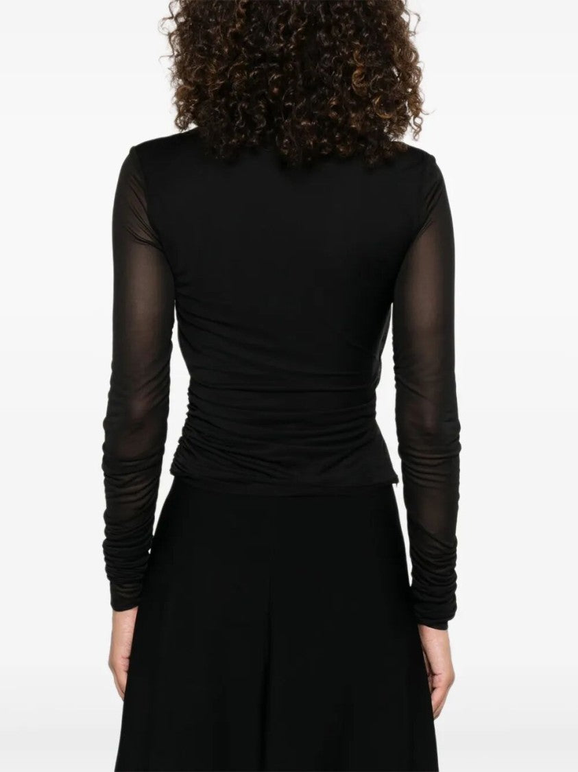 Max Mara Wrap Silhouette Black Viscose Top