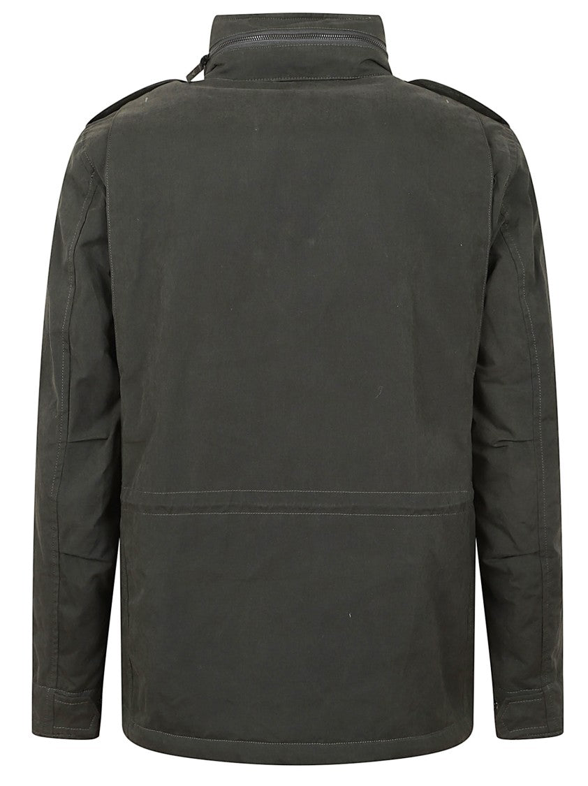 Aspesi Thermal-Padded Dark Green Cotton Blend Jacket With Removable Hood