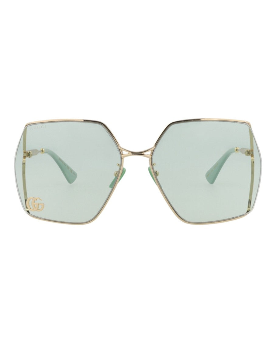 Gucci Square-Frame Metal Sunglasses