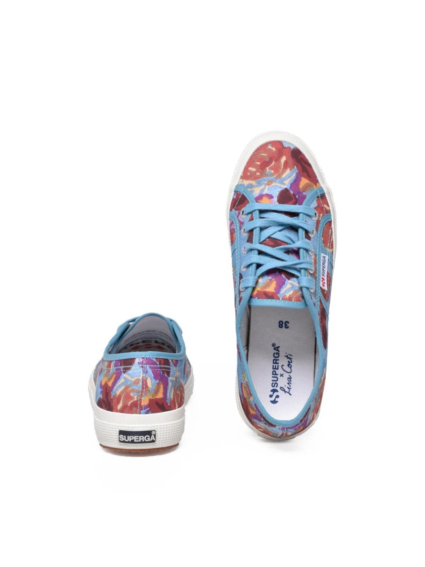 Superga X Lisa Corti Blue Bordeaux Floral Canvas Sneakers
