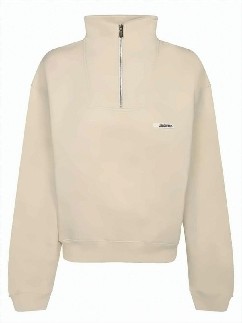 Jacquemus Minimalist Turtleneck Sweatshirt With Front Zipper Detail