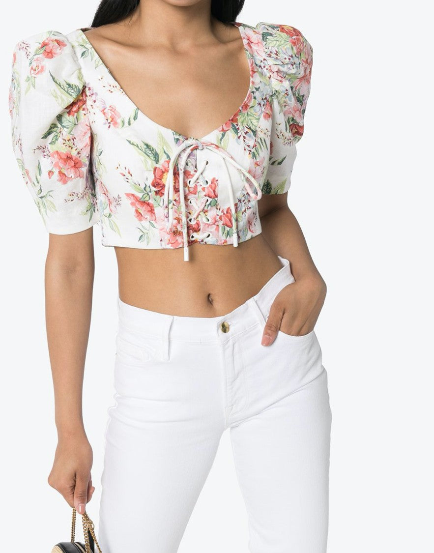 Zimmermann Bellitude Laced Crop Top