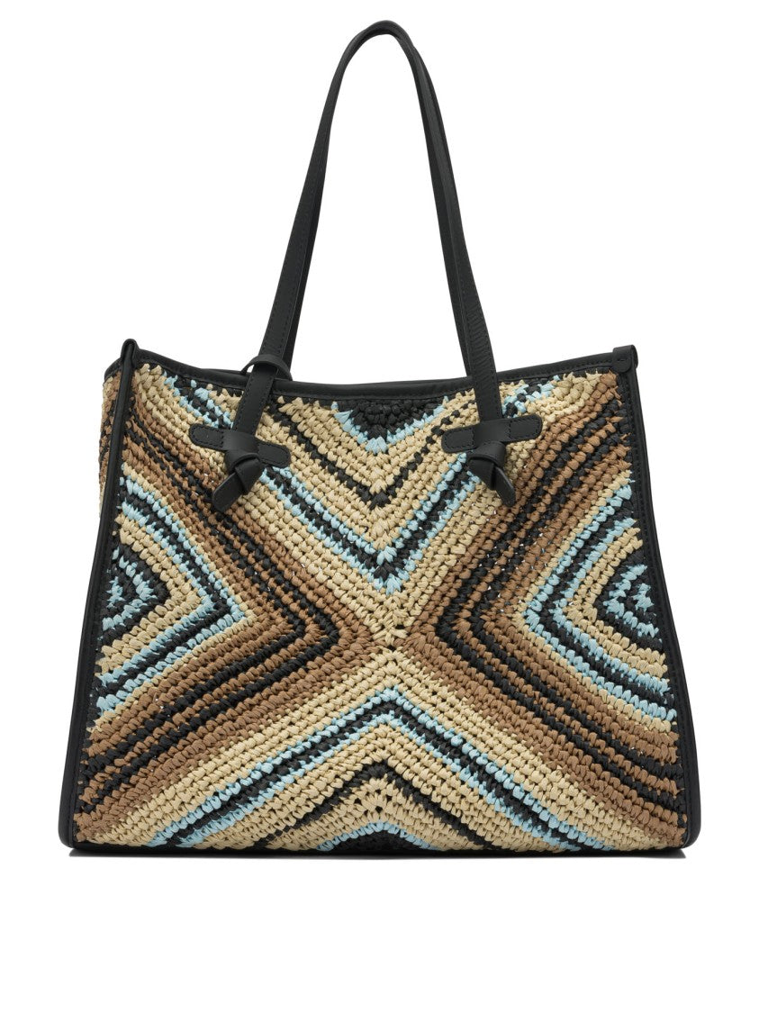Gianni Chiarini Geometric Pattern Shoulder Bag With Leather Accents