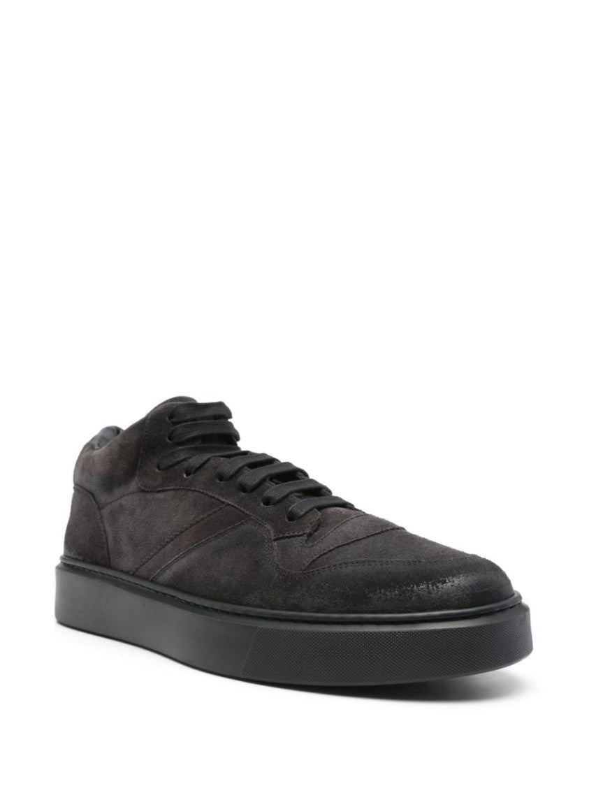 Doucal's Black Calf Suede Sneakers