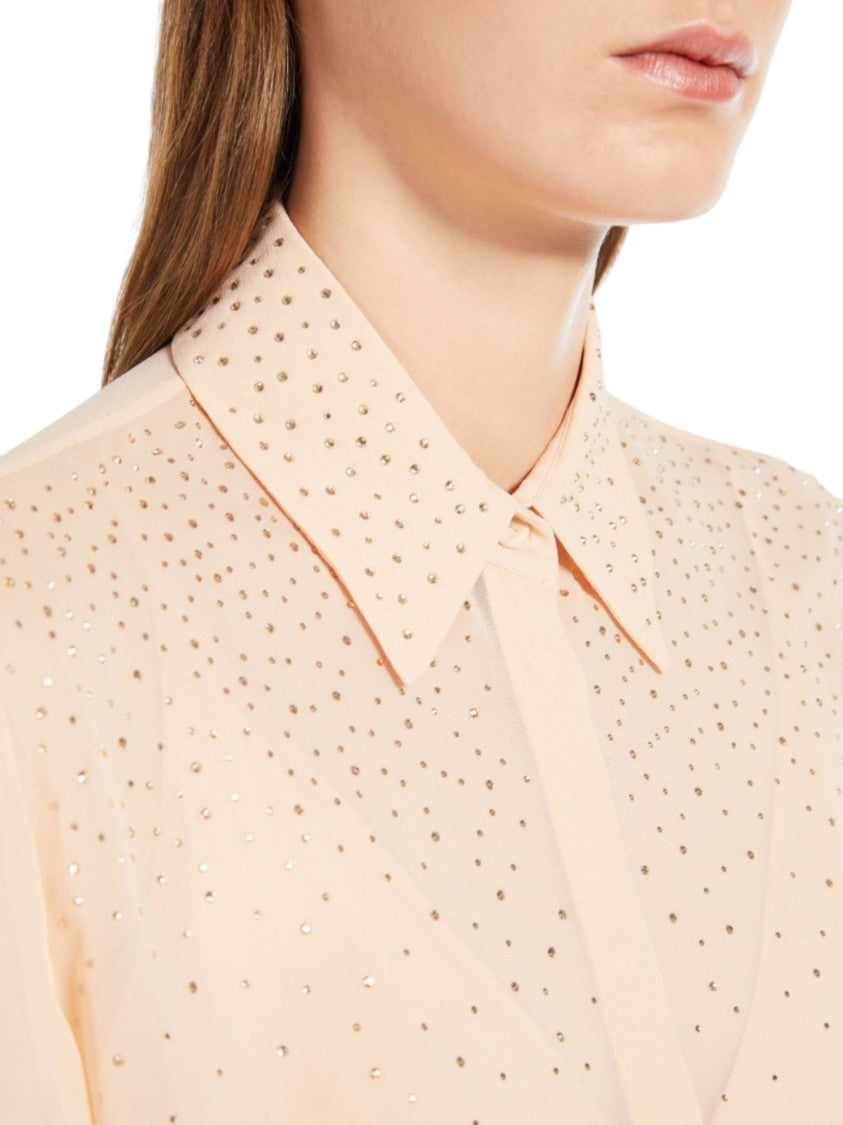 Max Mara Light Peach Blouse With Pointed Collar