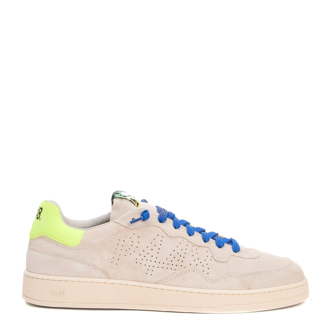 P448 Camoscio Beige E Bluette Sneakers