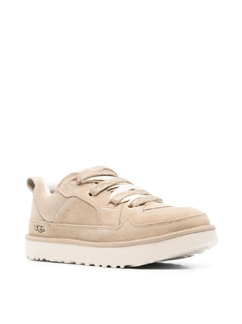 Ugg Low-Top Leather And Textile Sneakers With Padded Collar
