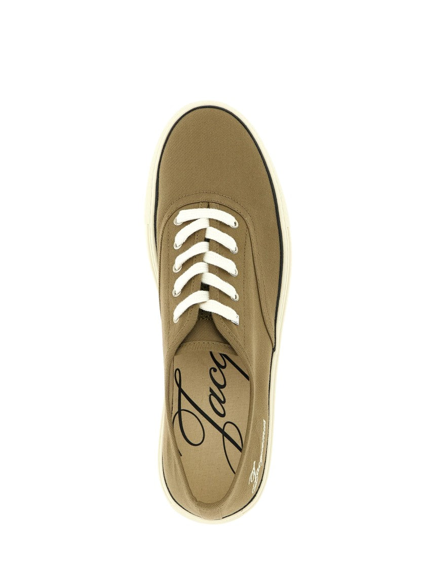 Jacquemus Khaki Canvas Féfé Sneakers With Embroidered Logos