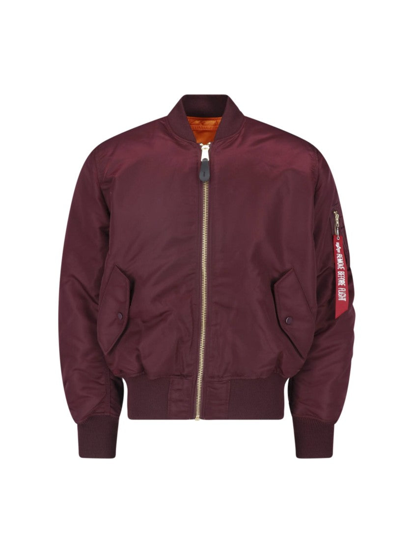 Alpha Industries Bordeaux Reversible Ma-1 Nylon Bomber Jacket