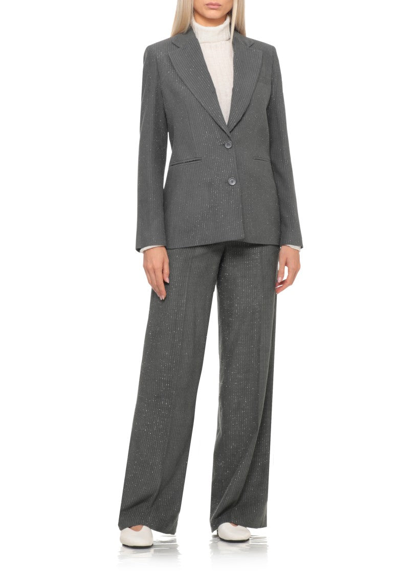 Peserico Grey Lurex Viscose Blazer