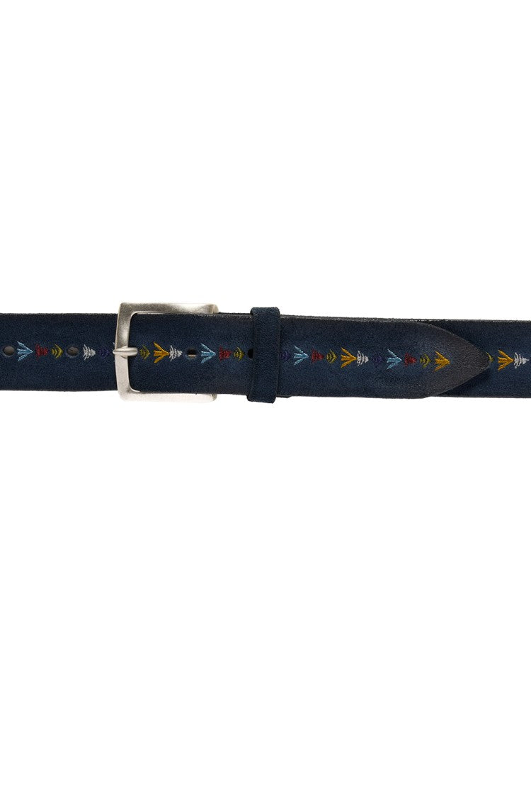 Orciani Embroidered Suede Leather Casual Belt