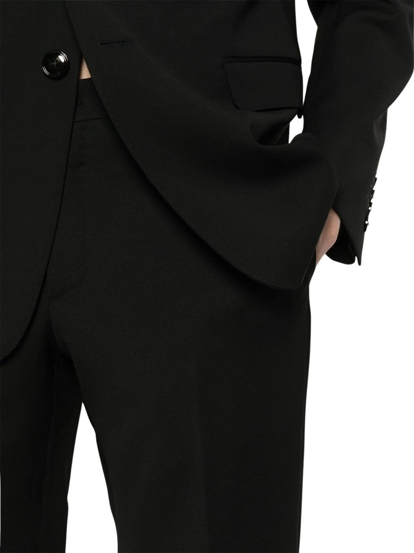 Giorgio Armani Black Structured Twill Virgin Wool Suit