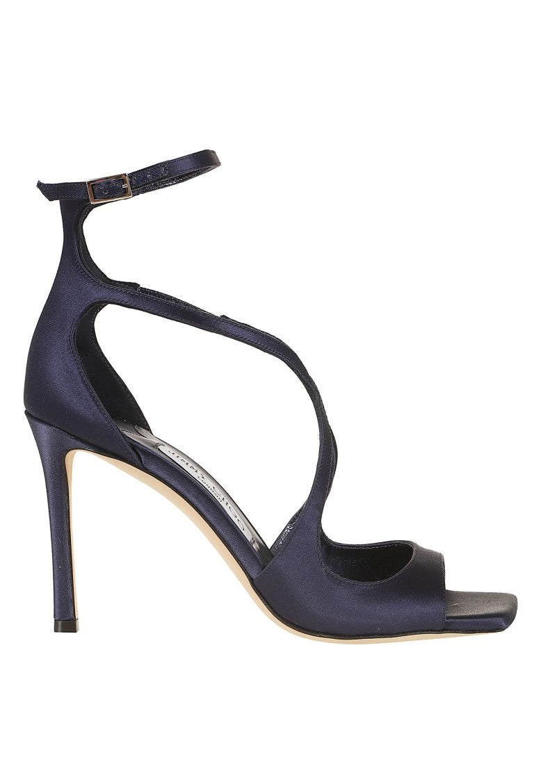 Jimmy Choo Azia 95 Glossy Satin Stiletto Sandals