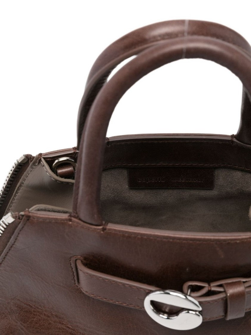Coperni Trapezoidal Brown Calfskin Handbag