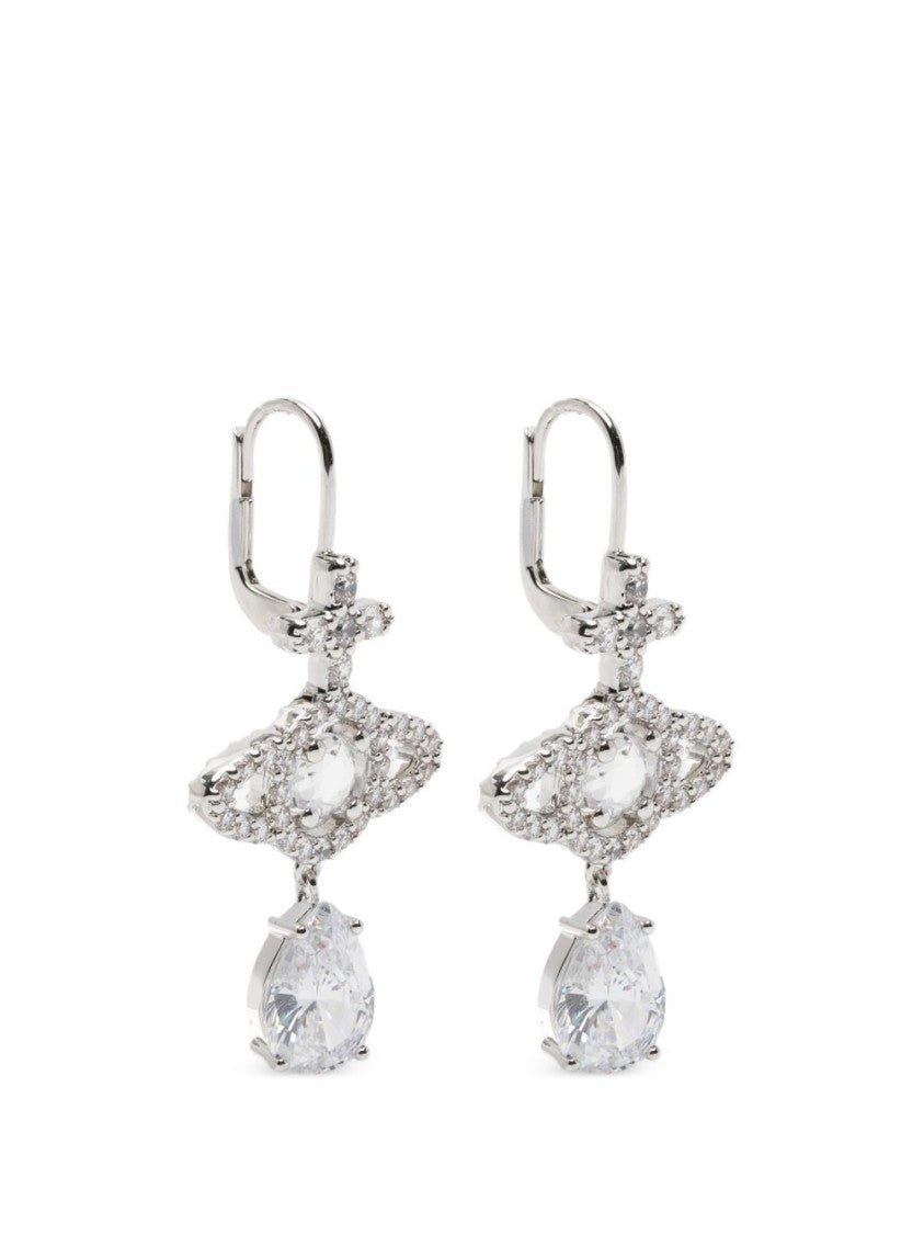 Vivienne Westwood Orb-Shaped Fashion Earrings With Crystal Accents