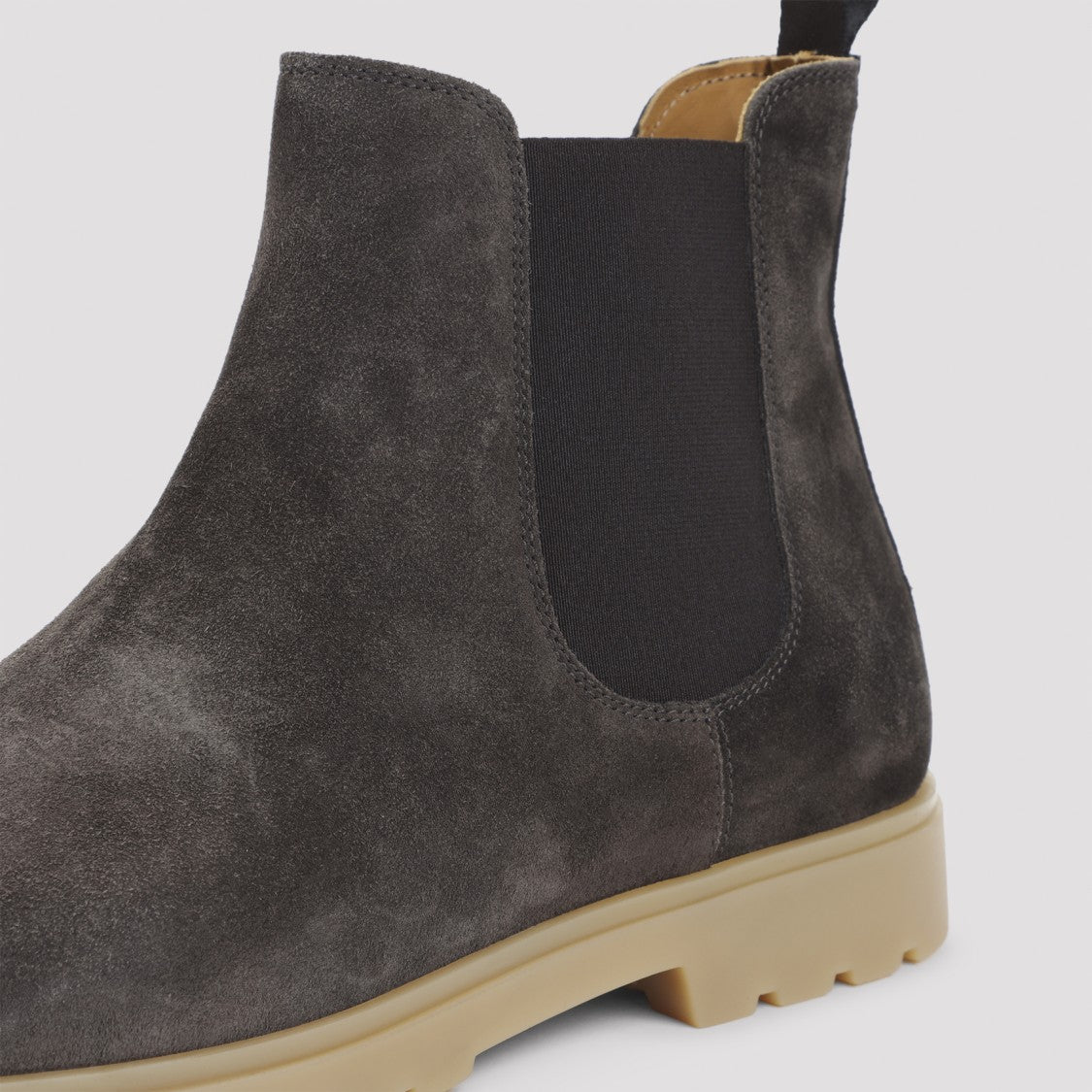 Kiton Dark Brown Suede Calf Leather Ankle Boots