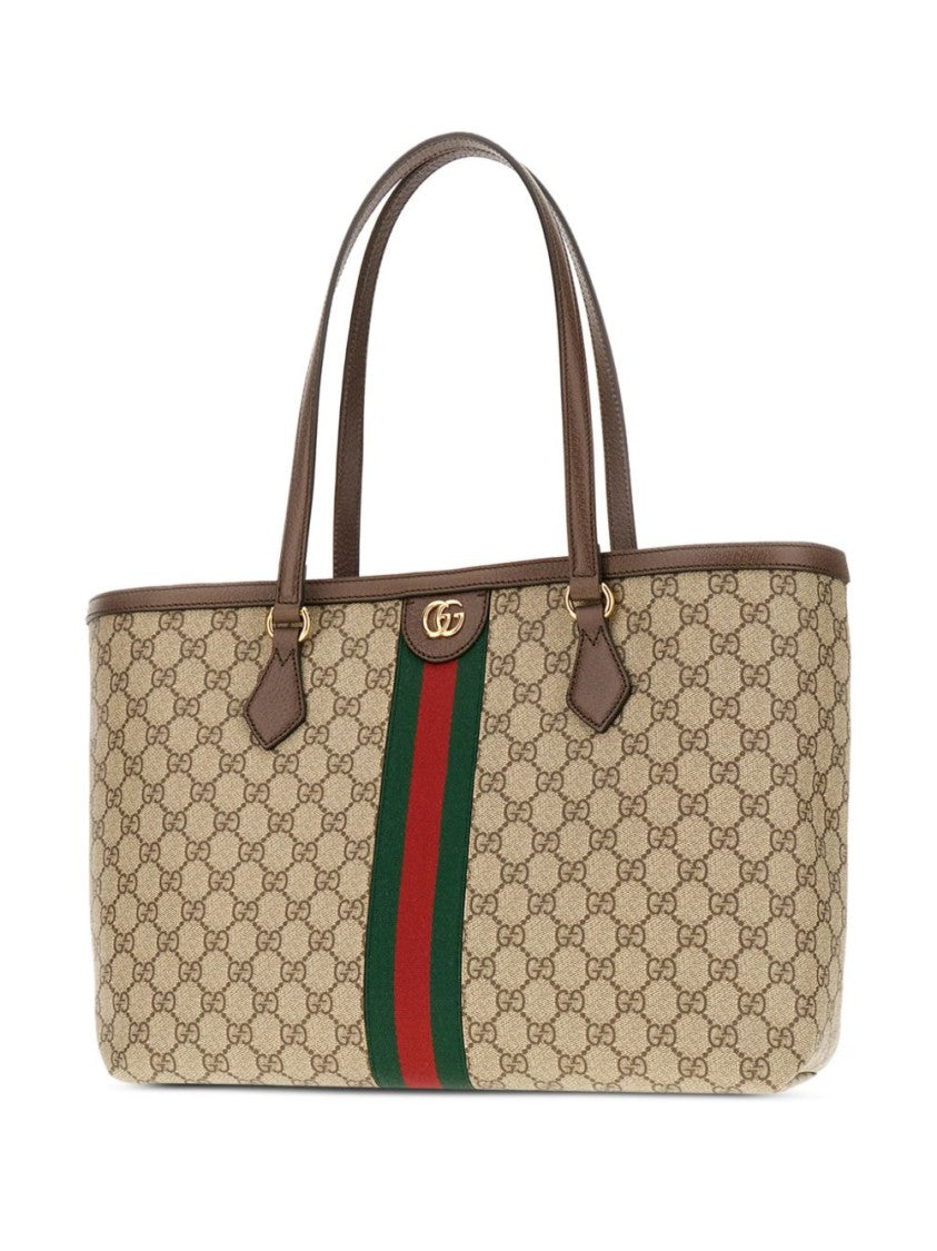 Gucci Beige Ophidia Large Supreme Web Tote Bag