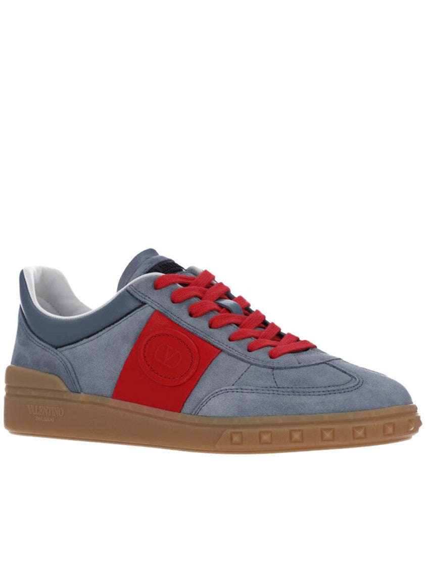 Valentino Blue Sneakers Muted Suede Leather Sneakers