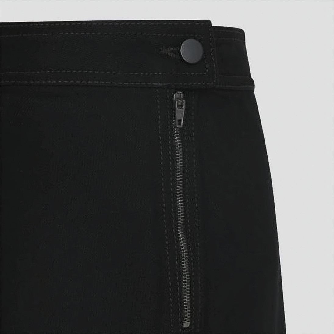 Lemaire Asymmetrical Hemline Black Denim Skirt With Unique Overlapping Detail