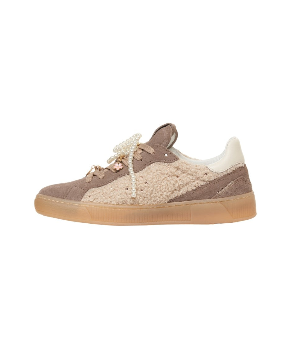 Gio+ Suede Sneakers With Pearl-Embellished Laces