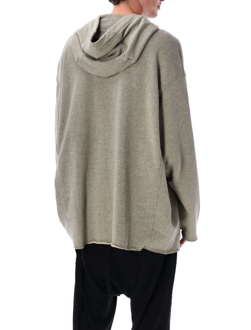 Drkshdw By Rick Owens Grey Melange Peter Hoodie Sweatshirt