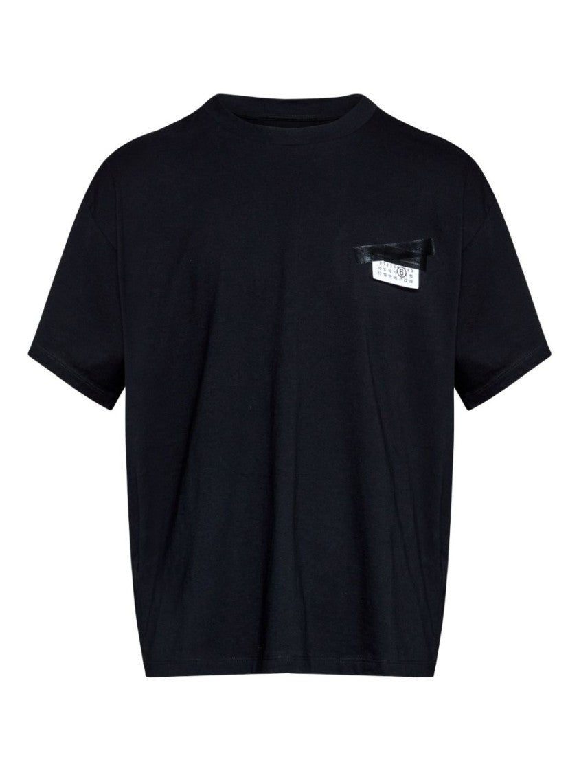 Mm6 By Maison Margiela Relaxed Fit Black Cotton T-Shirt