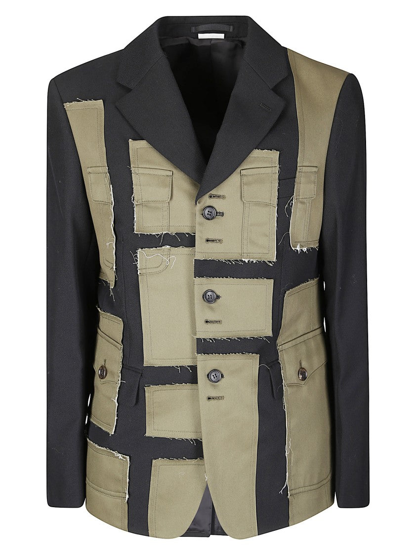Comme Des Garçons Single-Breasted Balazer With Inserts