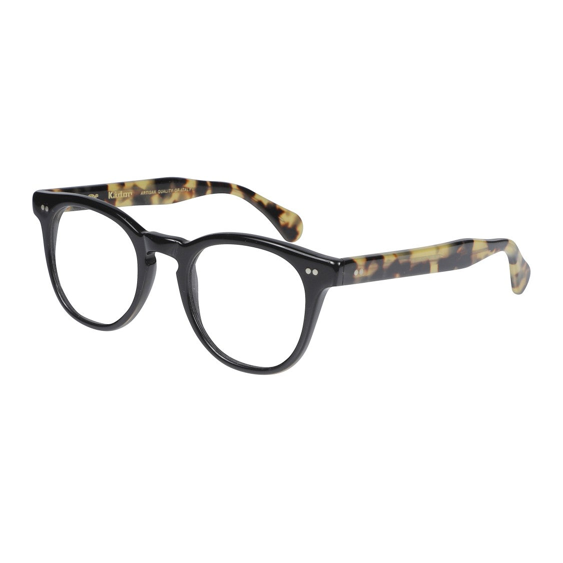 Kador Tuxon Round Frame Eyeglasses With Glossy Black Front