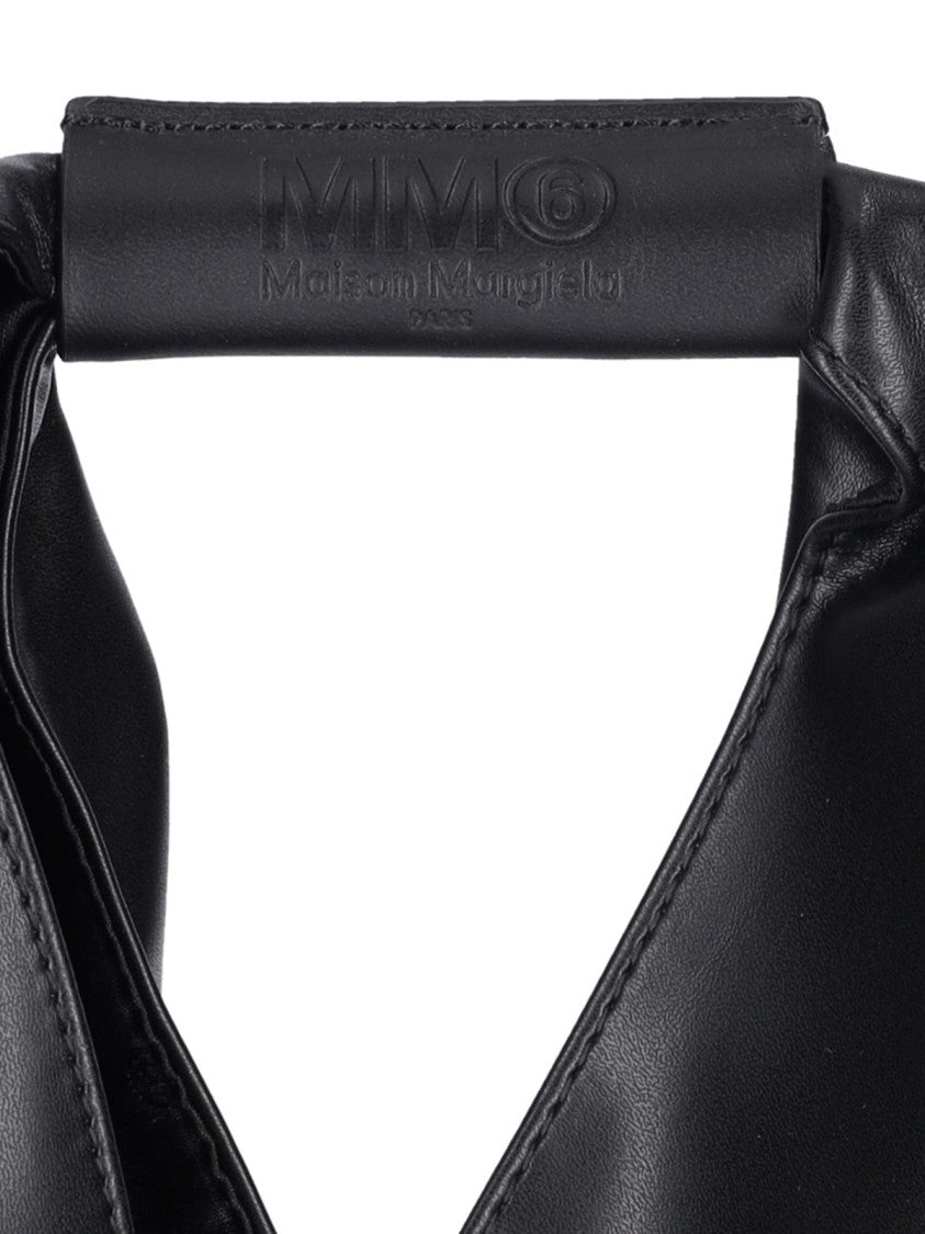 Mm6 By Maison Margiela Black Faux Leather Small "Japanese" Tote Bag
