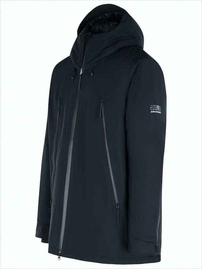 Mm6 By Maison Margiela Minimalist Blue Jacket With High Collar