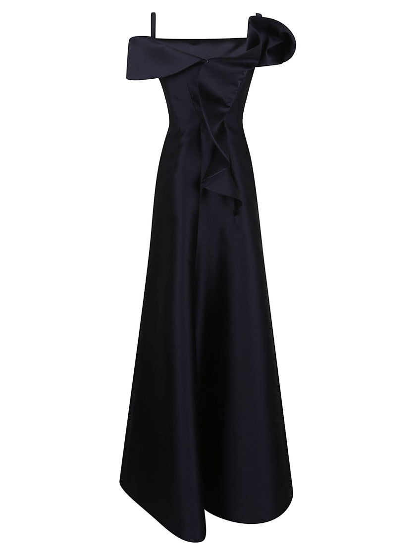 Alberta Ferretti Off-The-Shoulder Silk Mikado Evening Dress