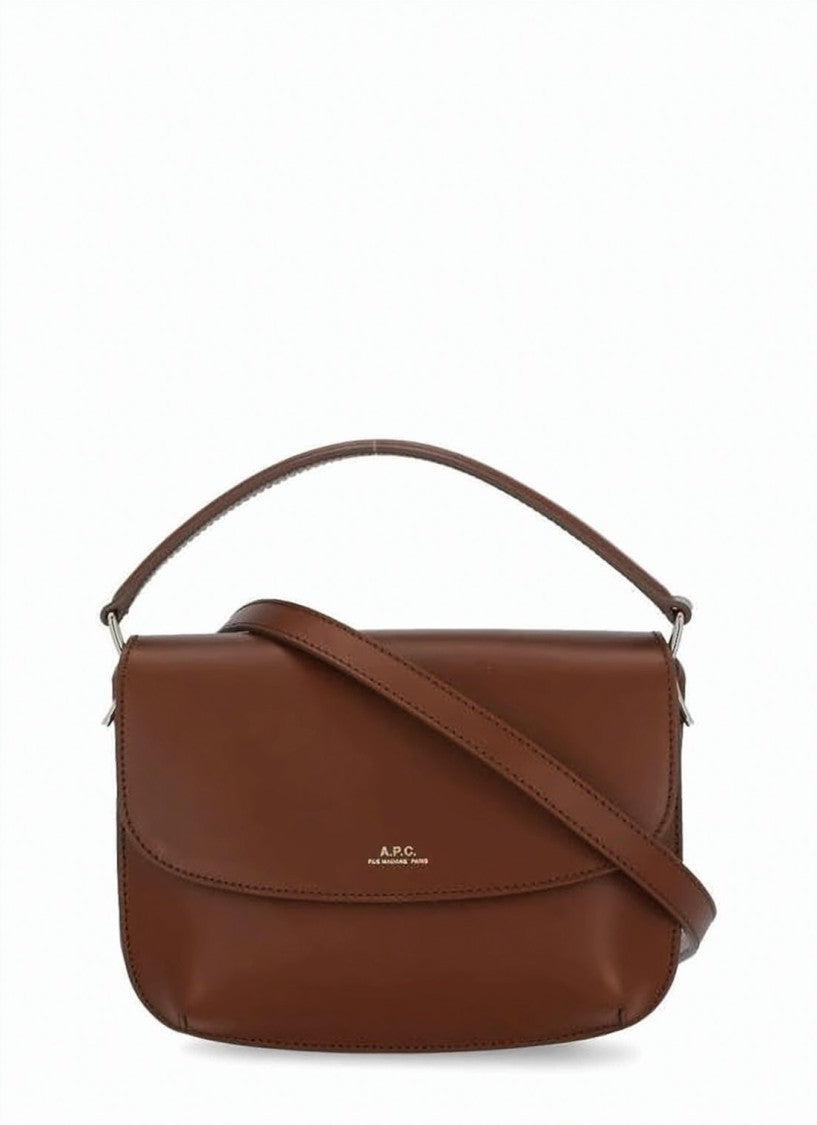 A.P.C. Structured Calf Leather Mini Shoulder Bag With Gold-Tone Hardware