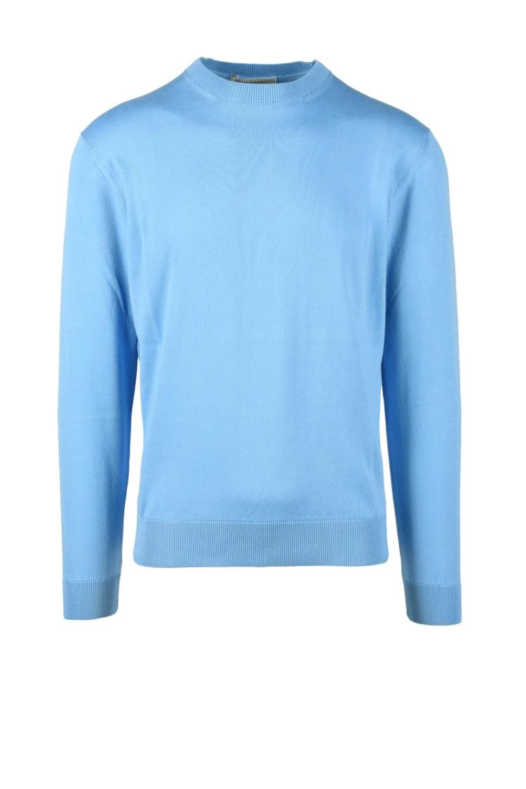 Filippo De Laurentiis Light Blue Crewneck Knit Sweater