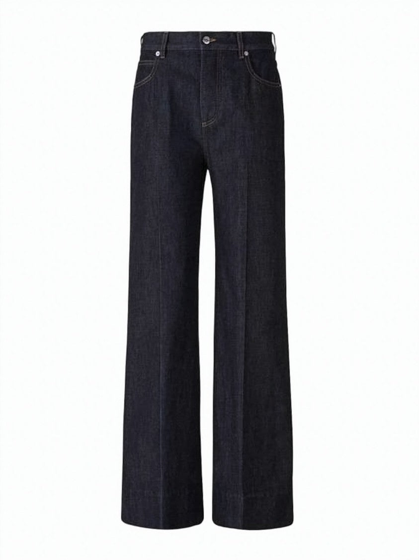 Bottega Veneta Wide-Leg Denim Pants With High Waist