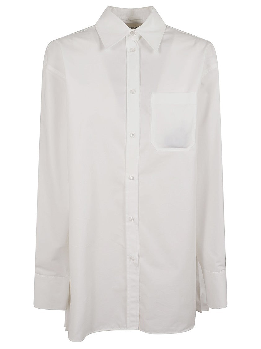 Max Mara Hybrid Overshirt With Pleated Back And Removable Chain