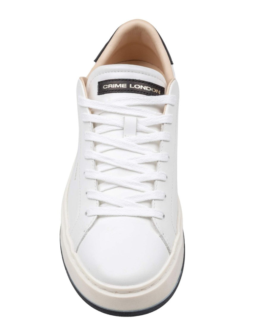 Crime London Crime Destiny Leather Sneakers, Black And White