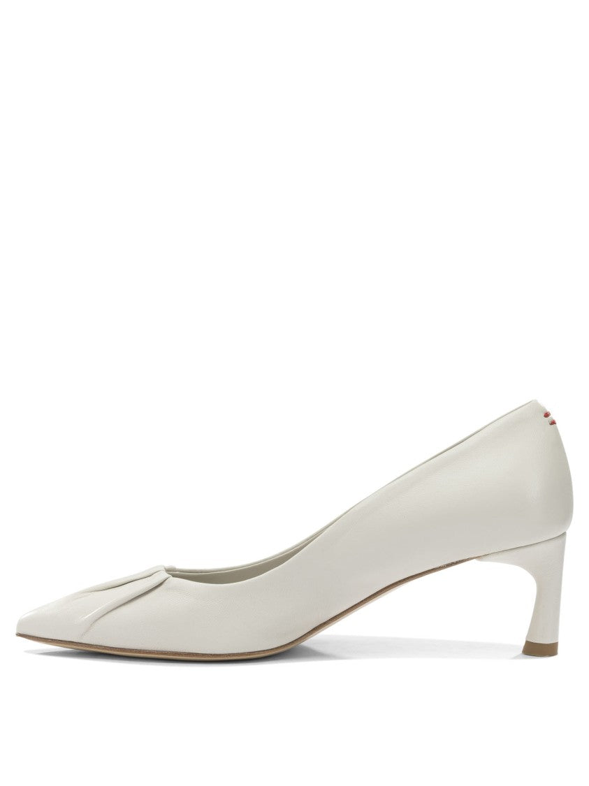 Halmanera Pointed Toe Leather Pumps With Pleated Detailing