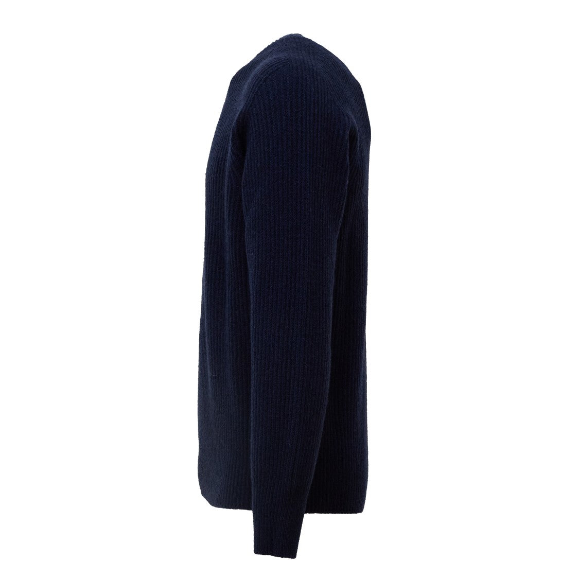 Amaranto Ribbed Knit Sweater With Four-Button Placket And Relaxed Fit
