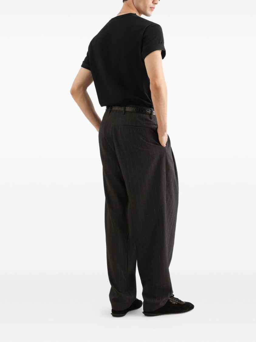 Dolce & Gabbana Black Classic Fit Cotton Ribbed T-Shirt