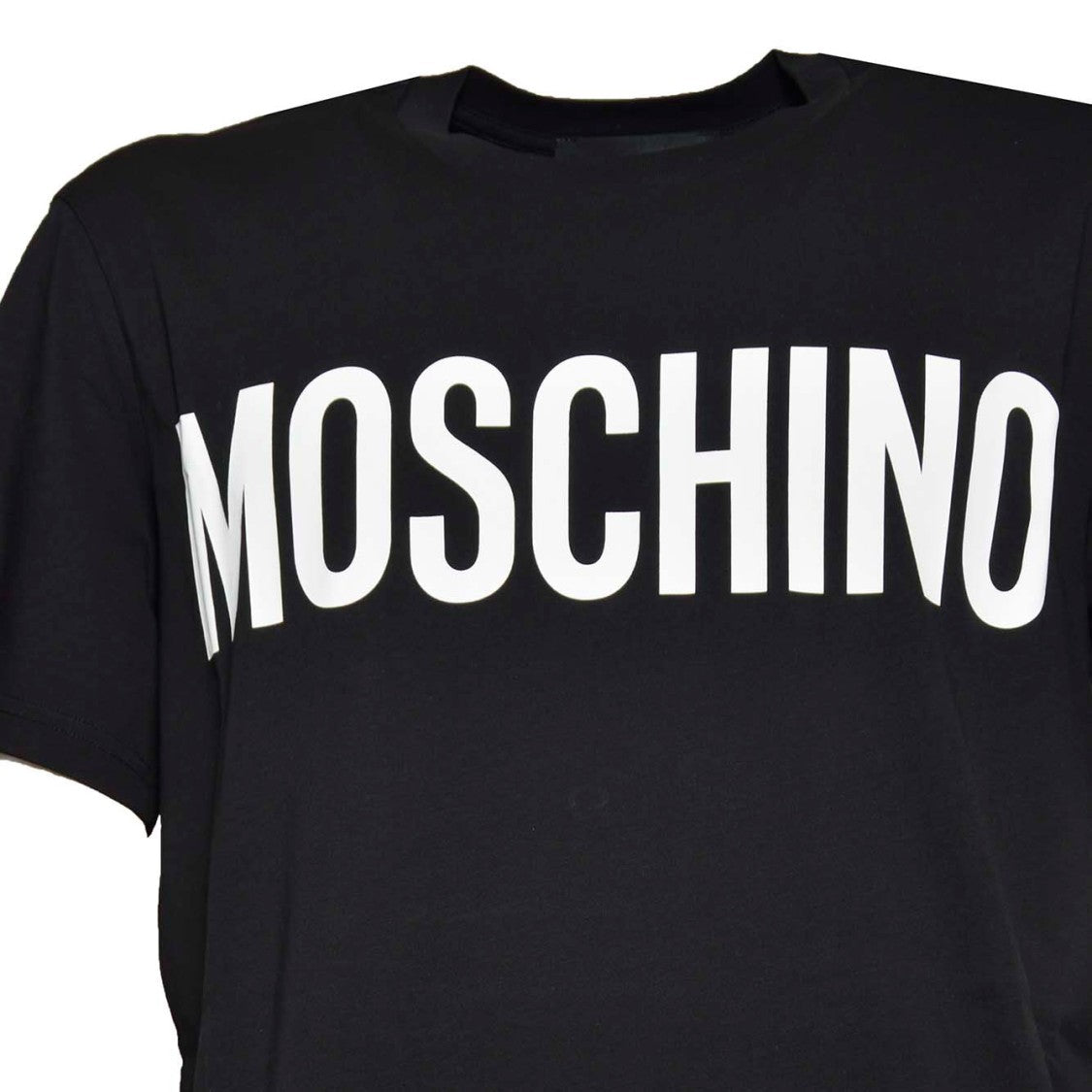 Moschino Black Cotton T-Shirt With Logo Print