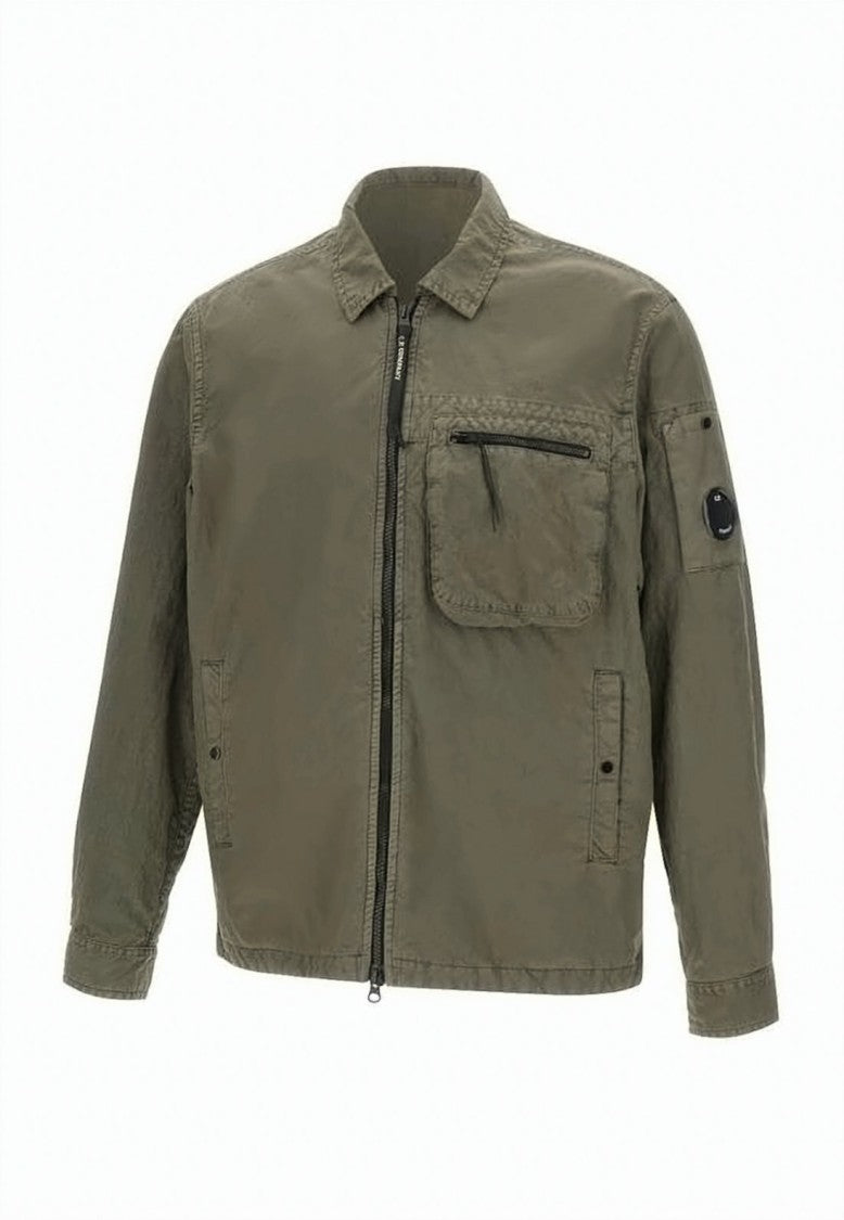 C.P. Company Utilitarian Green Jacket With Classic Collar